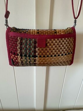 Woven Multicolor Crossbody Bag - Unbranded